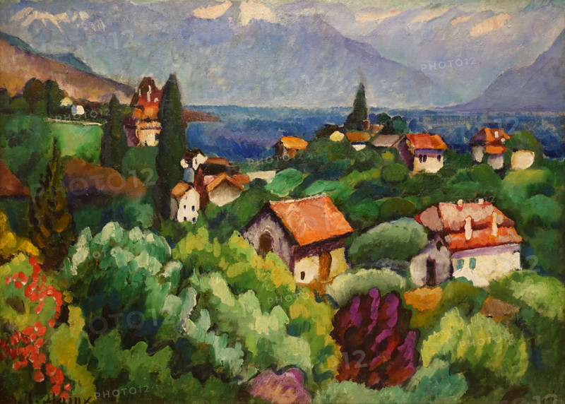 Landscape with Rooftops Switzerland 1914 Mashkov Ilya Ivanovich (1881-1944)