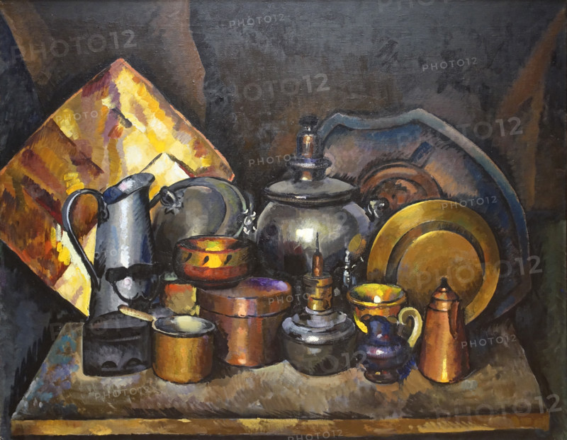 Still Life with a Samovar Copper Utensils 1919 Mashkov Ilya Ivanovich (1881-1944)