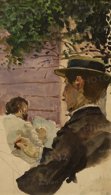 Aleksandr Benois and Leon Bakst, the Artists, at Work 1896 Konstantin Somov (1869-1939)