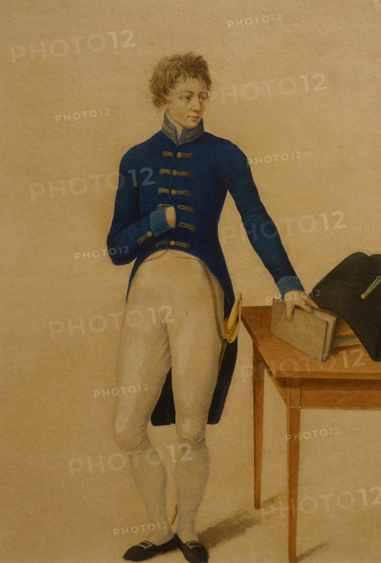 Portrait of an Unknown Man Wearing the Student's Uniform of the Imperial Academy of Arts Mikhail Terebenev (1795-1864) 19th century
