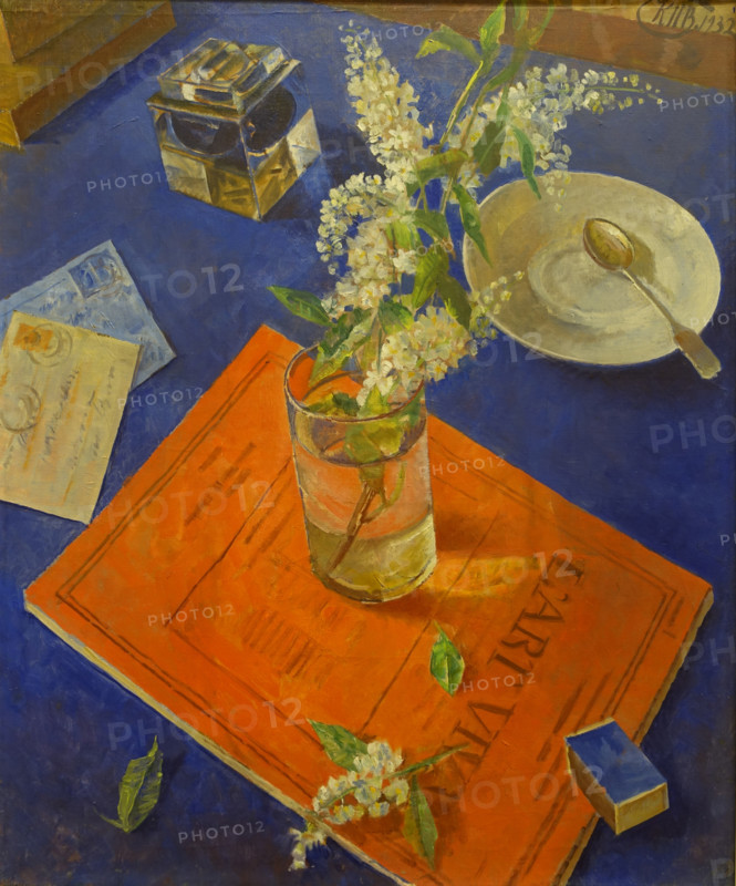 Bird Cherry in a Glass 1932 Kuzma Sergeevich Petrov-Vodkin (1878-1939)