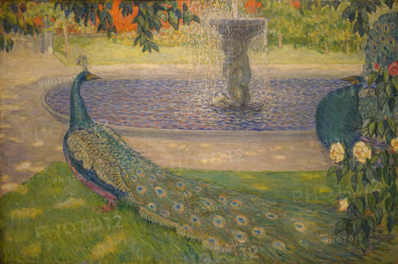 Peacocks at a Fountain Between 1911 and 1915 Alexander Fedorovich Gaush (1873-1947)
