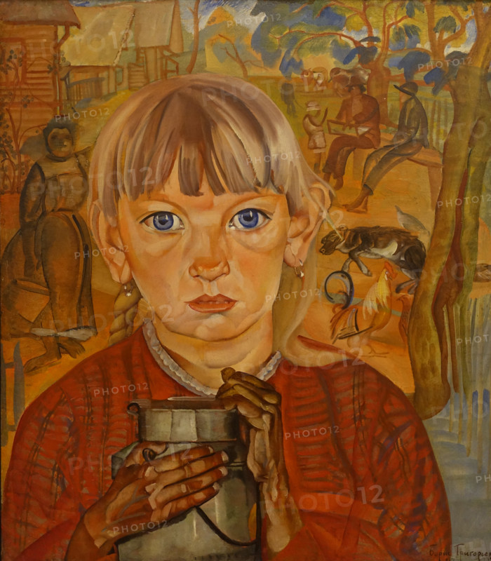 Girl with a Can 1917 Boris Dmitrievich Grigoriev (1886-1939)
