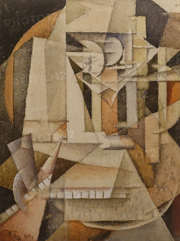 Self-portrait 1914 Klyun Ivan (1873-1943) Watercolour
