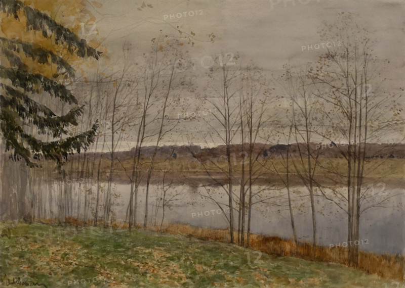 The Autumn Mid-1890s Levitan Isaak (1860-1900) Watercolour