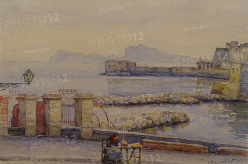Naples Quay 1884 Vasily Surikov (1848-1916) Watercolour on paper