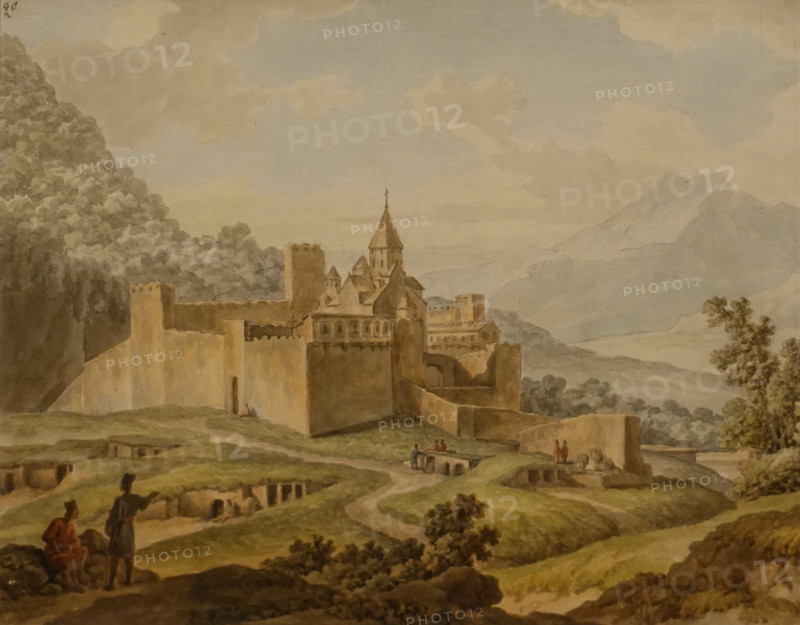 Ananuri Fortress-monastery in Georgia 1804 Mikhail Matveevich Ivanov (1748-1823) Watercolour