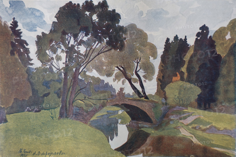 Novosilviysky Bridge 1921 Pavlovsk Ostroumova-Lebedeva Anna Petrovna (1871-1955)