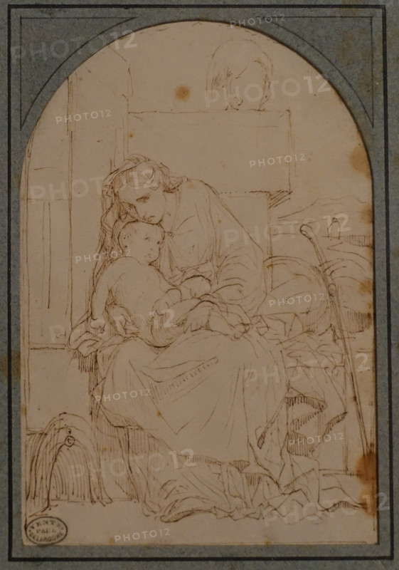 Madonna and Child (Rest on the way to Egypt) Circa 1844 Paul Delaroche (1797-1856)