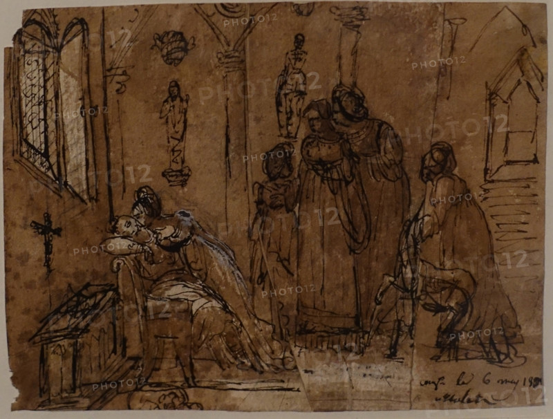 Scene in a Gothic Chapel Jean-Baptiste Mallet (1759-1835) Late 1800s