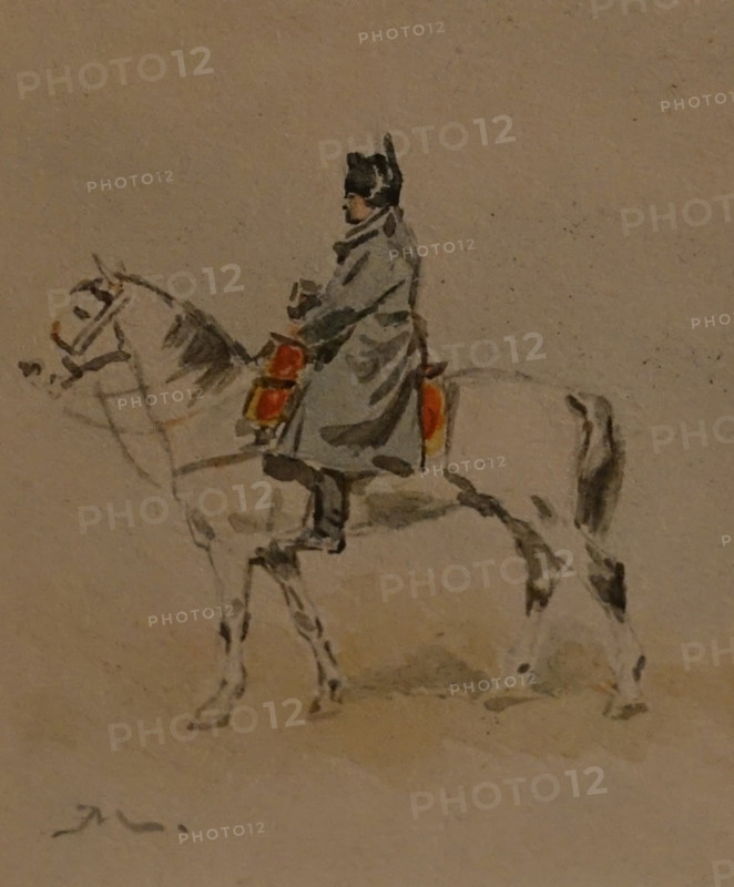 Napoleon on horseback Ernest Meissonier (1815-1891) Watercolor