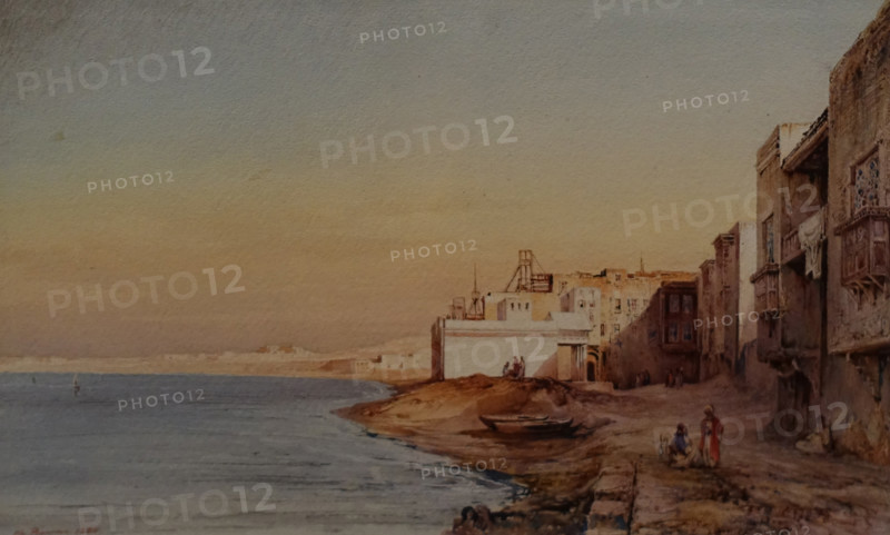 Coastal village 1844 Charles Pierron (active in the mid-19th century)