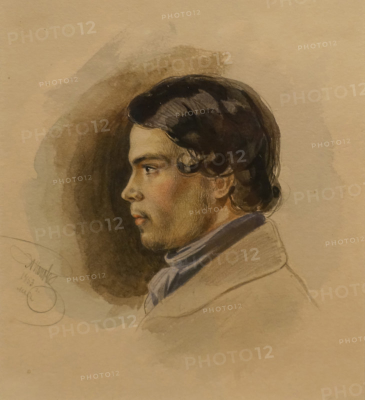 Portrait of Konstantin Chernyshev (1832-1853) the Artist 1853 Andrey Popov (1832-1896)
