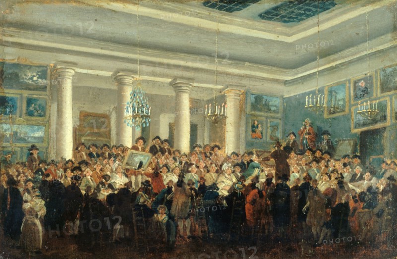 Public sale of paintings.