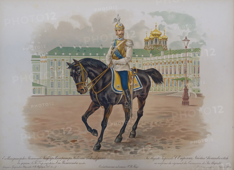 Nicholas II in the uniform of the Life Guards Cuirassier Regiment.