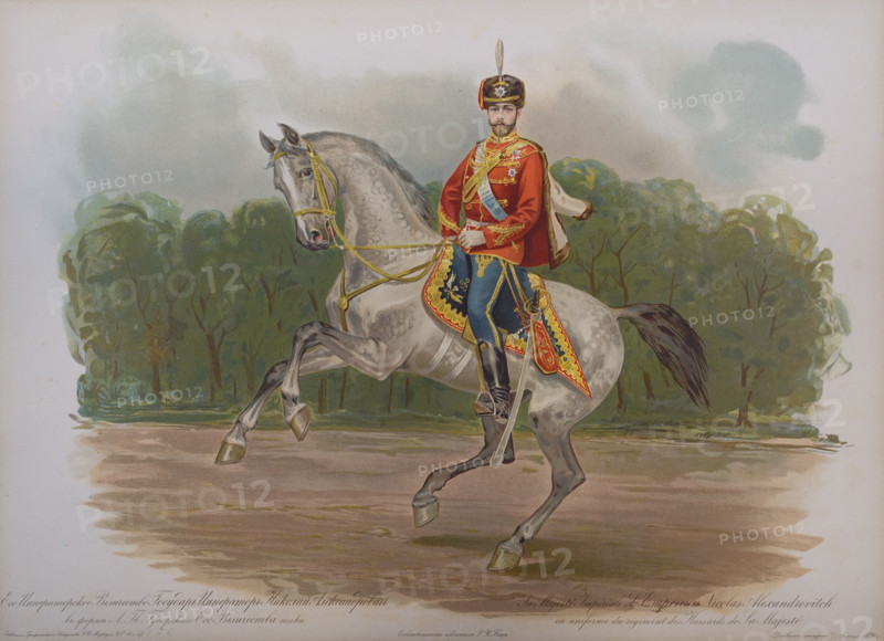 Nicholas II in the uniform of the Life Guards Hussar Regiment.