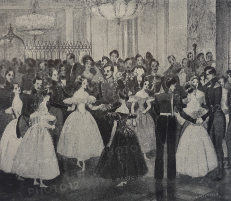 Mikhail Yuryevich Lermontov enjoy the ball at Princess M. F. Baryatinskaya.