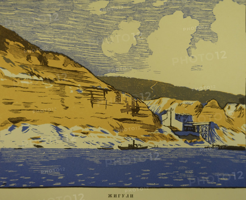 Zhiguli. Chalk mountains on the Volga.