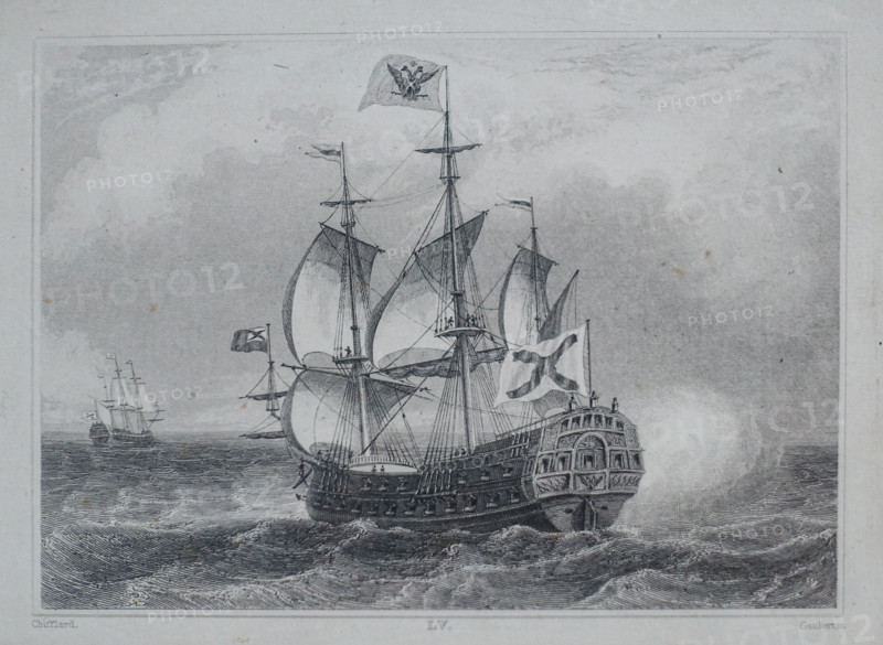 Poltava, the first ship built in St. Petersburg.