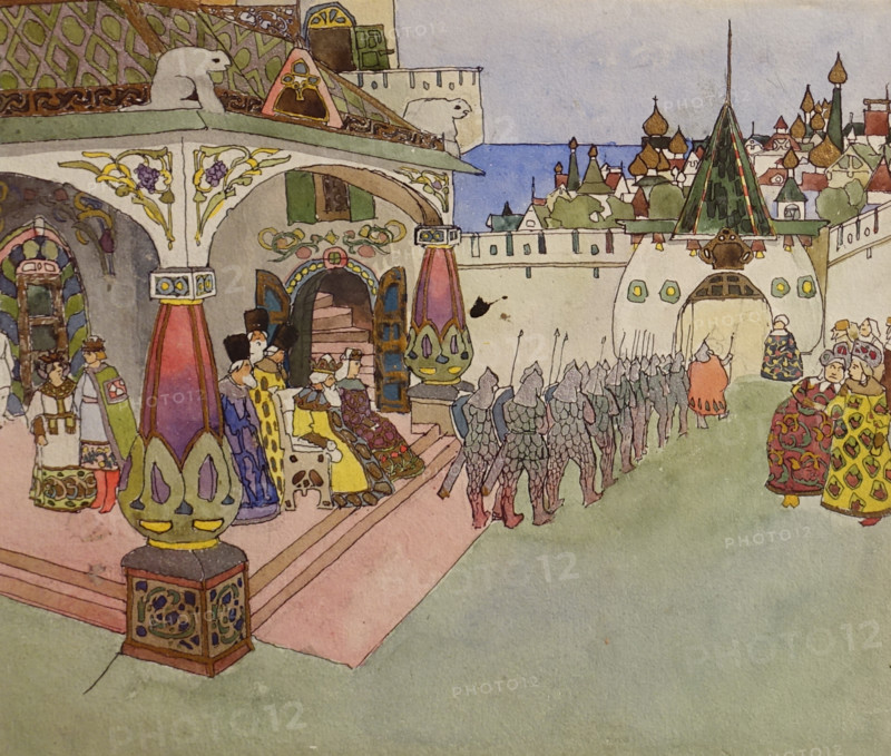 Set design for the opera ""The Tale of Tsar Saltan"".
