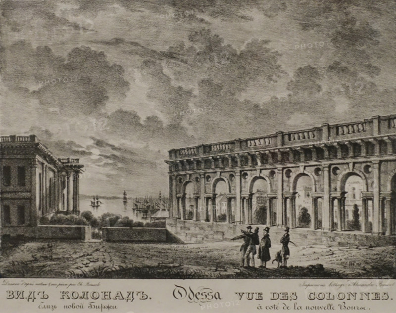 Odessa. View of the colonnade near the new Stock Exchange.