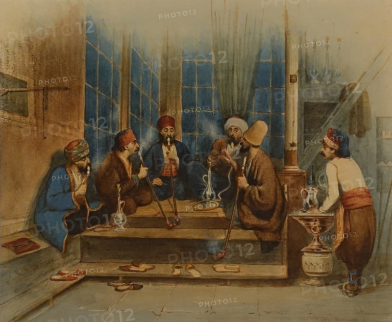 Coffee house in Constantinople.