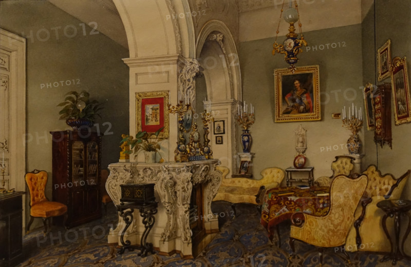 Interior of the Living Room in the Pashkovs House on the Fontanka River Embankment in Saint Petersburg.
