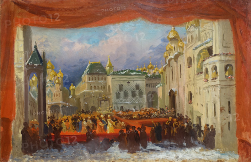 Set design for the opera Boris Godunov by Mussorgsky.