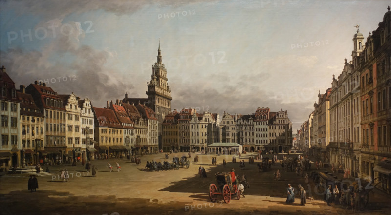 View of the Old market in Dresden.
