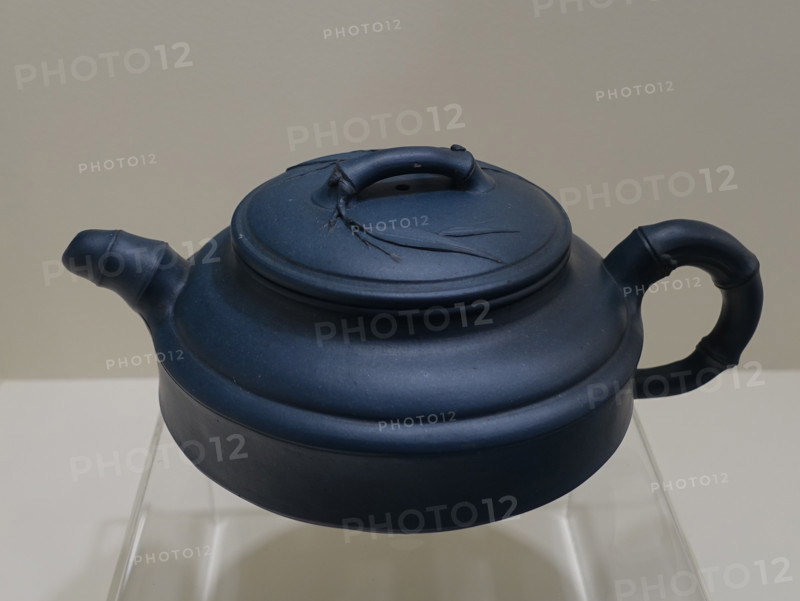 Teapot with bamboo motif.