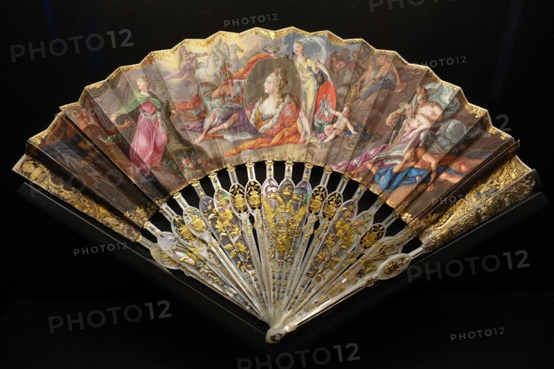 Fan with painting the ""Apotheosis of Catherine the Great"".