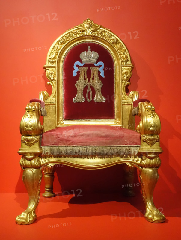 Throne chair from the Catherine Hall of the Grand Kremlin Palace.