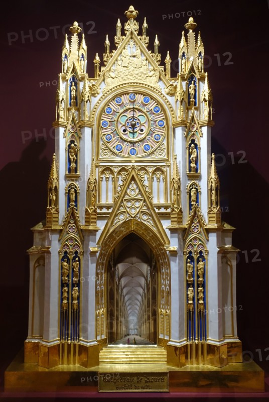 Gothic clock Rouen Cathedral.
