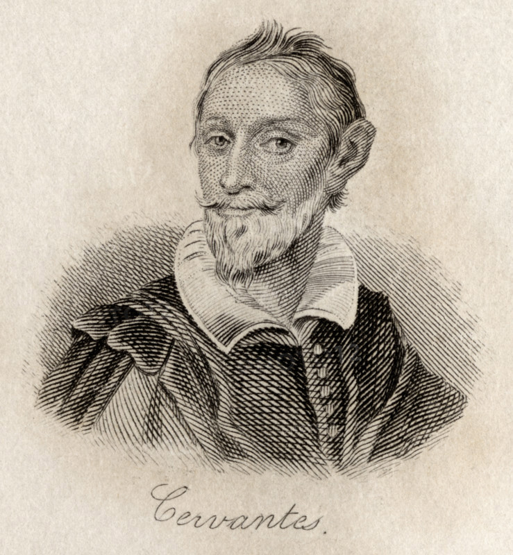 Miguel Saavedra de Cervantes,1547-1616. Spanish writer. Engraved by J.W.Cook.