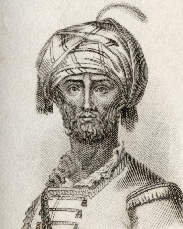 Hyder-Ali or Haidar Ali 1722–1782. Indian general and Sultan of Mysore. Engraved by J.W.Cook.