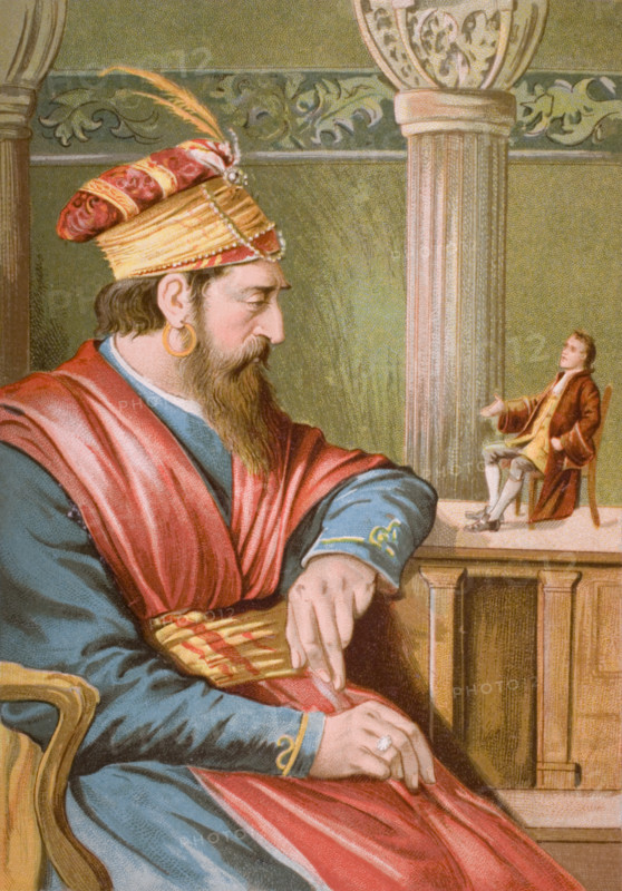 Gulliver speaking with the King of Brobdingnag