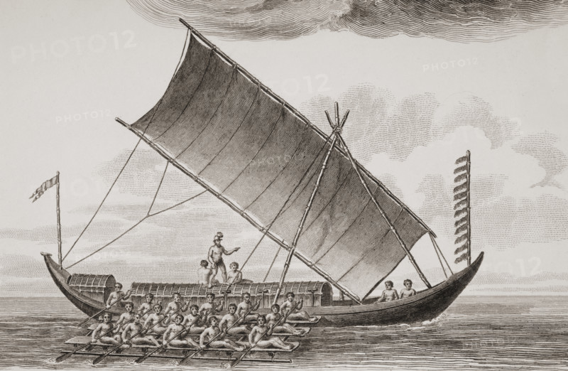 A Caracore from Borneo. From a print dated 1820 engraved by Milton after W. Anderson.