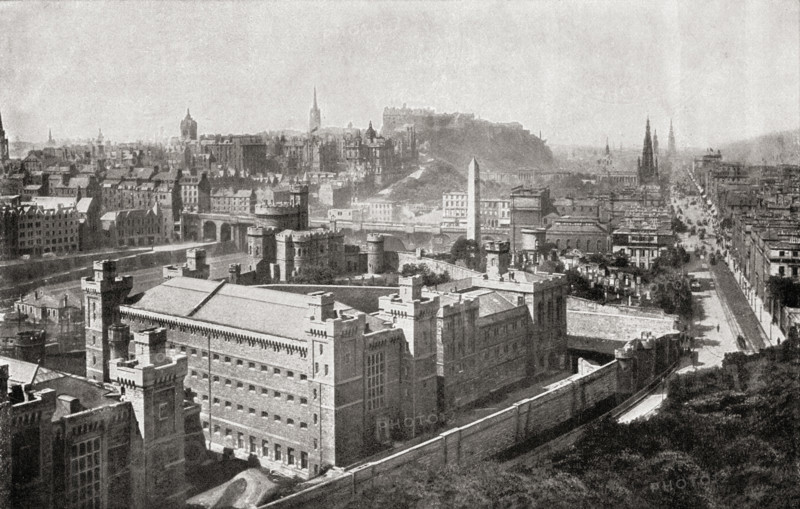 A view of Edinburgh in 1842. From the book 'V.R.I. Her Life and Empire' by The Marquis of Lorne