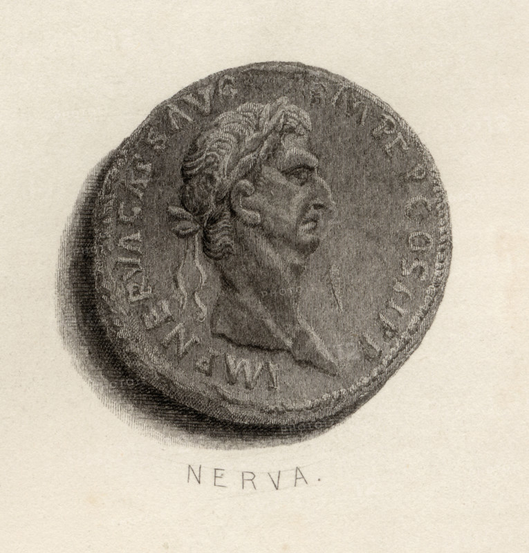 Coin from the time of Nerva Caesar Augustus