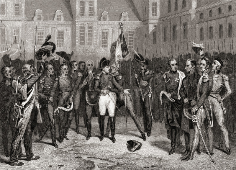 Goodbye at Fontainbleau.  Napoleon Bonaparte