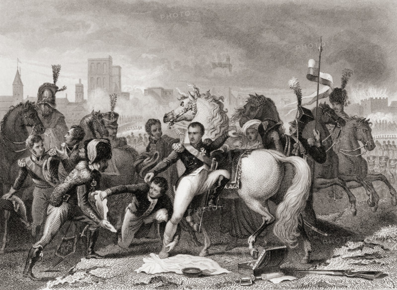 Napoleon wounded in the attack on Ratisbon