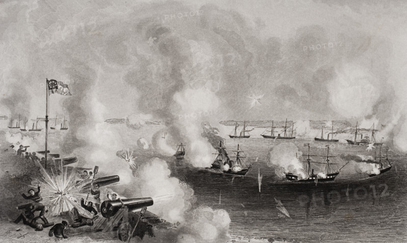 Bombardment and capture of Forts Walker and Beauregard Port Royal South Carolina November 7 1861.