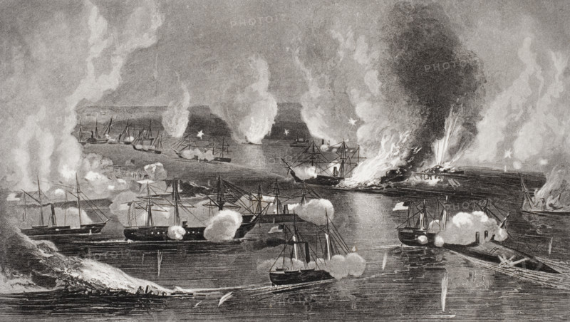 Capture of Forts Jackson and St Phillip Louisiana 1862.