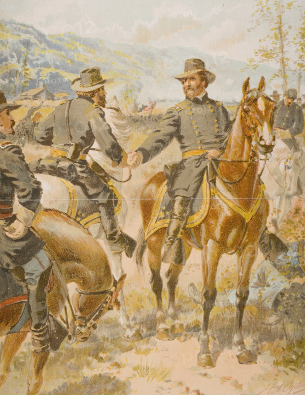 General George H. Thomas at the Battle of Chickamauga September 20 1863. Artist H.A. Ogden.