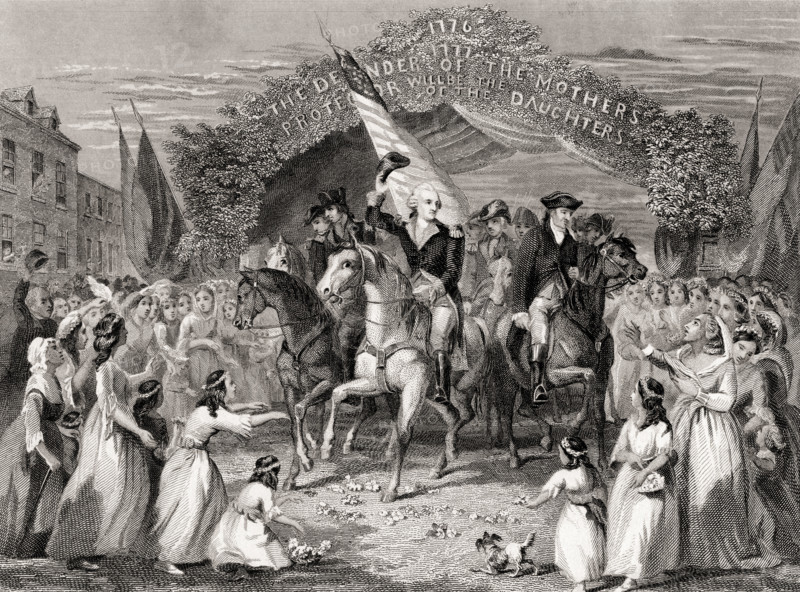Washington entering Trenton  New Jersey USA