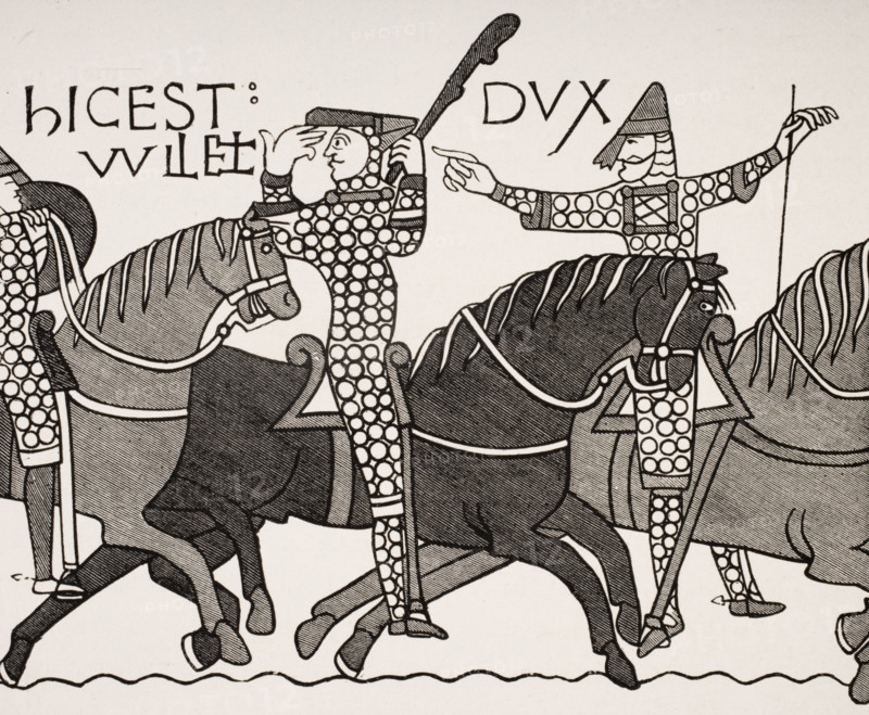 From Bayeux Tapestry. William Duke of Normandy with Eustatius Count of Boulogne.