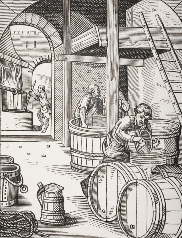 The Brewer. 19th century copy of picture designed and engraved in 16th century by Jost Amman.