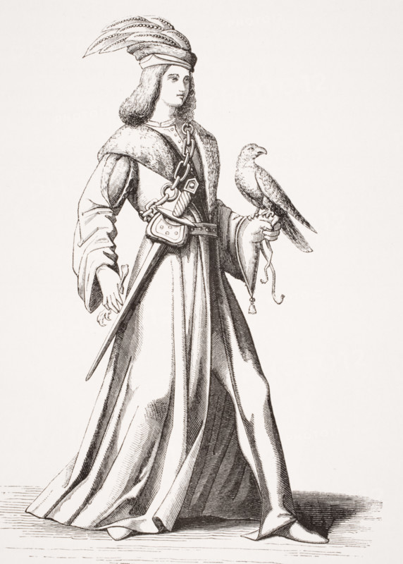 A 15th century noble   After an illustration in Costumes from the Tenth to the Sixteenth Century by Bonnart.
