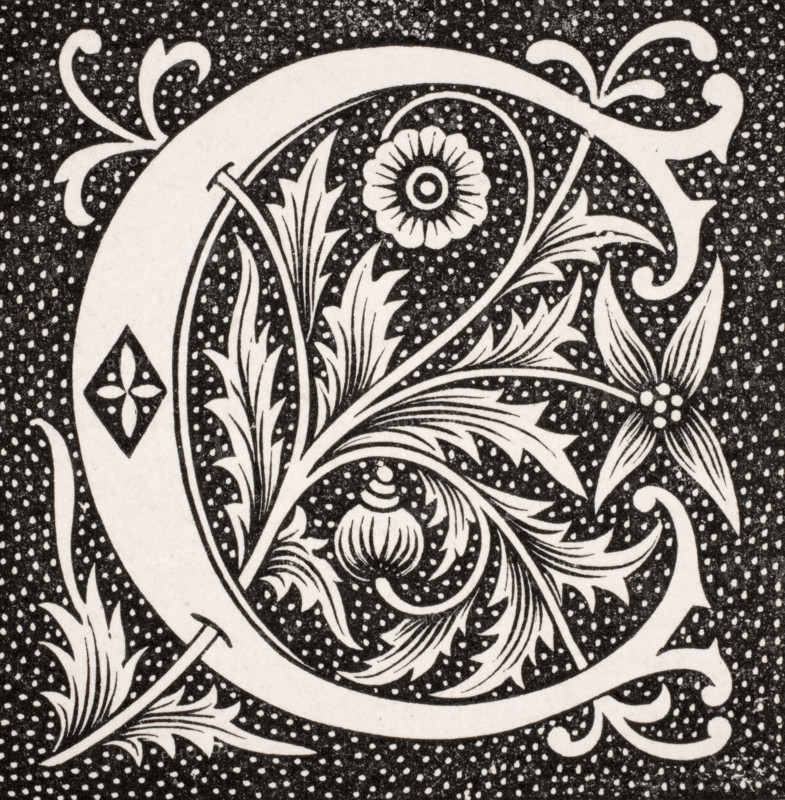 Decorative capital letter C.