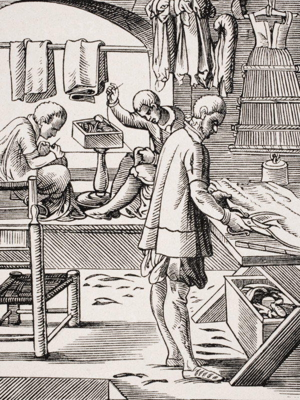 Tailor. 19th century reproduction of 16th century woodcut by Jost Amman.